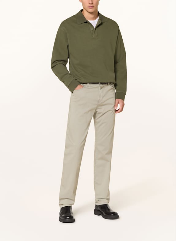 BOSS Byxor RE.MAINE Regular Fit GRÖN / VIT