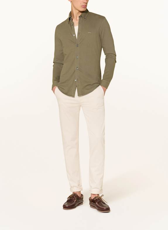 BOSS Jersey skjorte MYJERSEY Slim Fit OLIVEN
