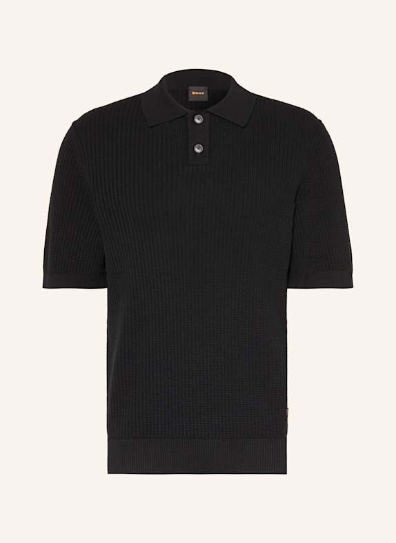 BOSS Strick-Poloshirt AKOPPO Regular Fit SCHWARZ