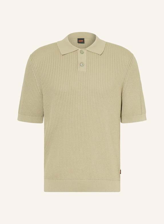 BOSS Strick-Poloshirt AKOPPO Regular Fit HELLGRÜN