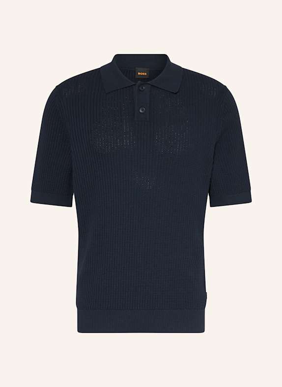 BOSS Strick-Poloshirt AKOPPO Regular Fit DUNKELBLAU
