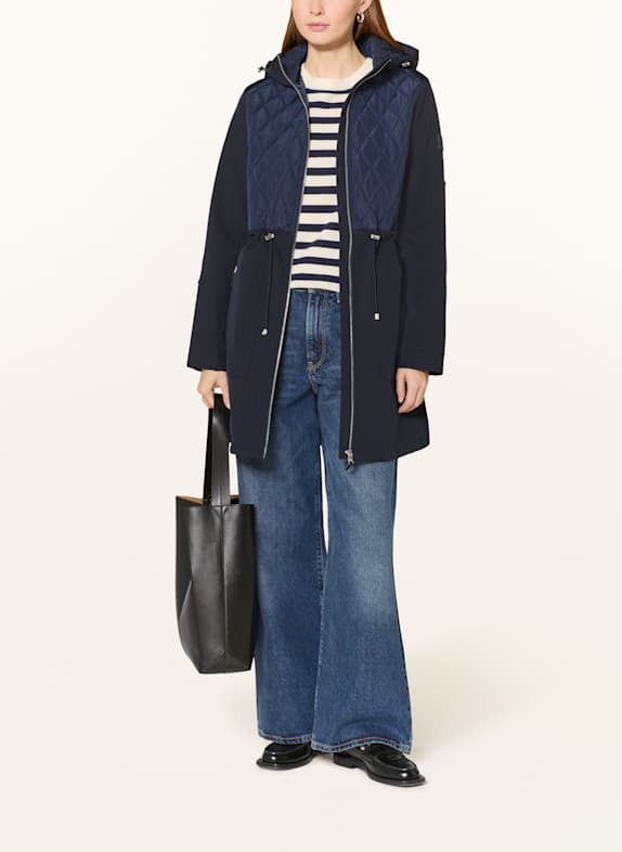 LAUREN RALPH LAUREN Quilted coat with material mix DARK BLUE