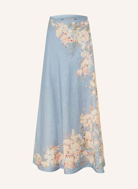 ZIMMERMANN Leinenrock CASCADIAN BLAUGRAU / ROT / GRÜN