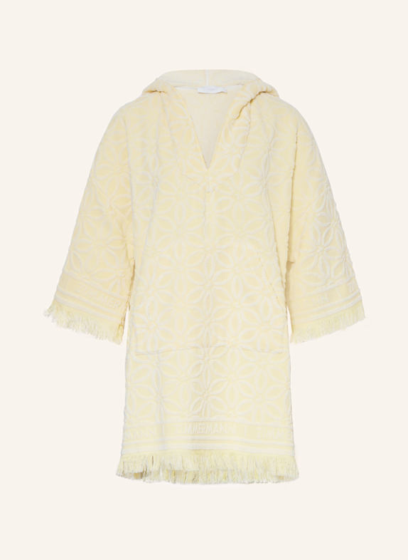 ZIMMERMANN Strandkleid COCO aus Frottee GELB/ WEISS