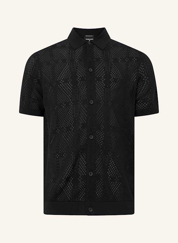 STRELLSON Strickhemd ADRIAN Slim Fit SCHWARZ