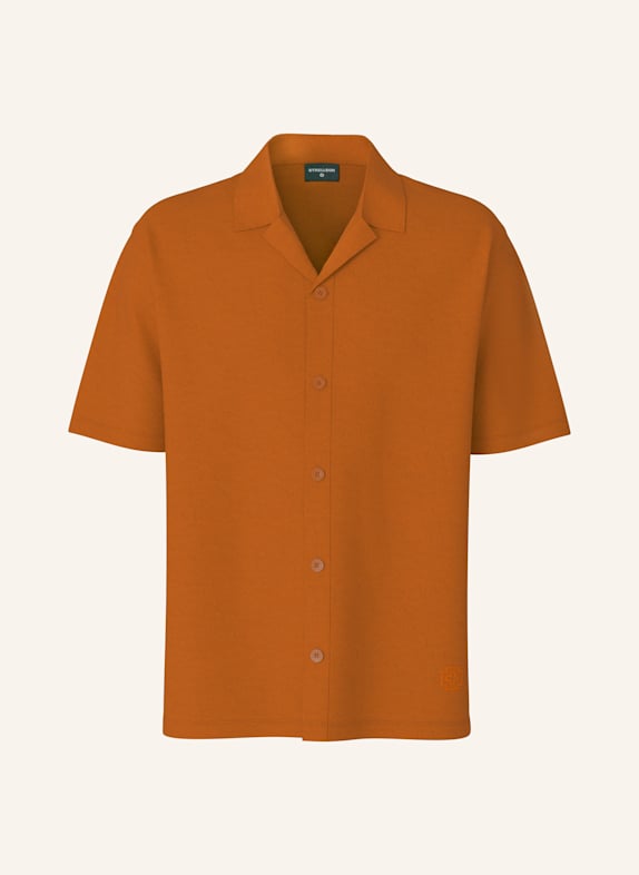 STRELLSON Strickhemd SOMA Slim Fit DUNKELORANGE