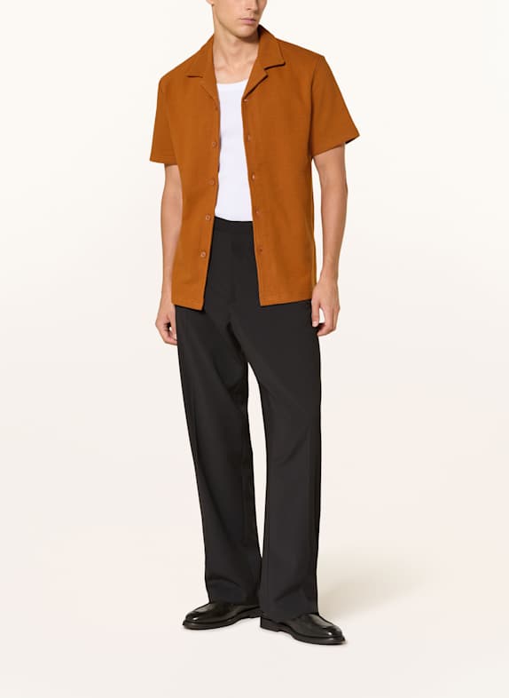 STRELLSON Gebreid shirt SOMA Slim Fit DONKERORANJE