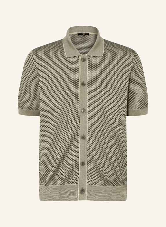 CINQUE Strickhemd CIJANNE Slim Fit DUNKELGRÜN/ HELLGRÜN