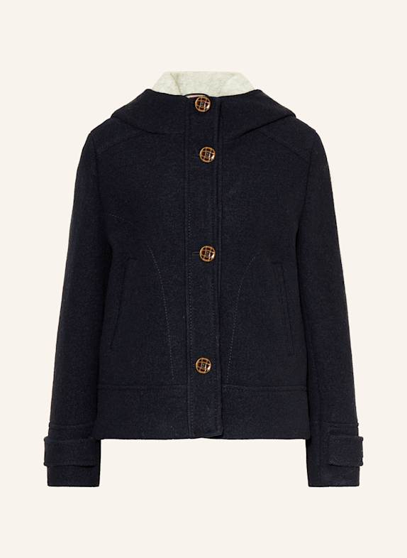 GIL BRET Kastenjacke aus Bouclé DUNKELBLAU
