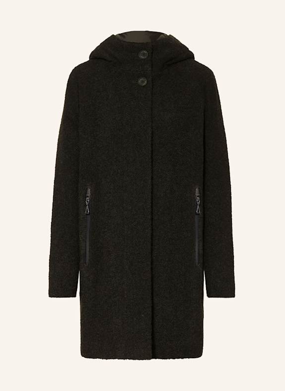 GIL BRET Bouclé-Jacke SCHWARZ