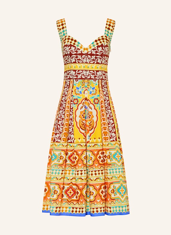 ETRO Kleid DUNKELGELB/ BRAUN/ GRÜN