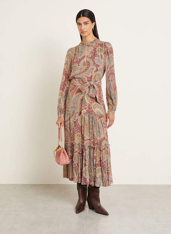 ETRO Khrisjoy logo-print short-sleeved shirt jacket Nude DARK RED/ BEIGE/ DARK GREEN