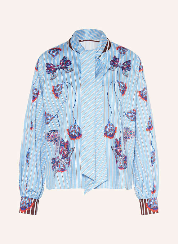 IVI collection Blusenshirt mit abnehmbarer Schluppe HELLBLAU/ BLAU/ ROT