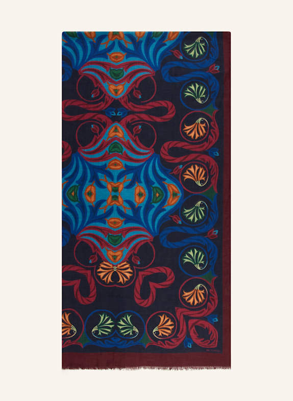 ETRO Schal DUNKELBLAU / DUNKELROT / GRÜN