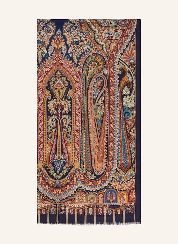 ETRO Schal mit Seide DUNKELBLAU/ ALTROSA/ ORANGE