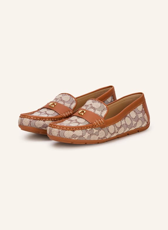 COACH Moccasins DARK BROWN/ BROWN/ CREAM