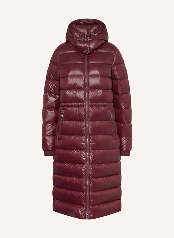 TOMMY HILFIGER Daunenmantel mit abnehmbarer Kapuze DUNKELROT