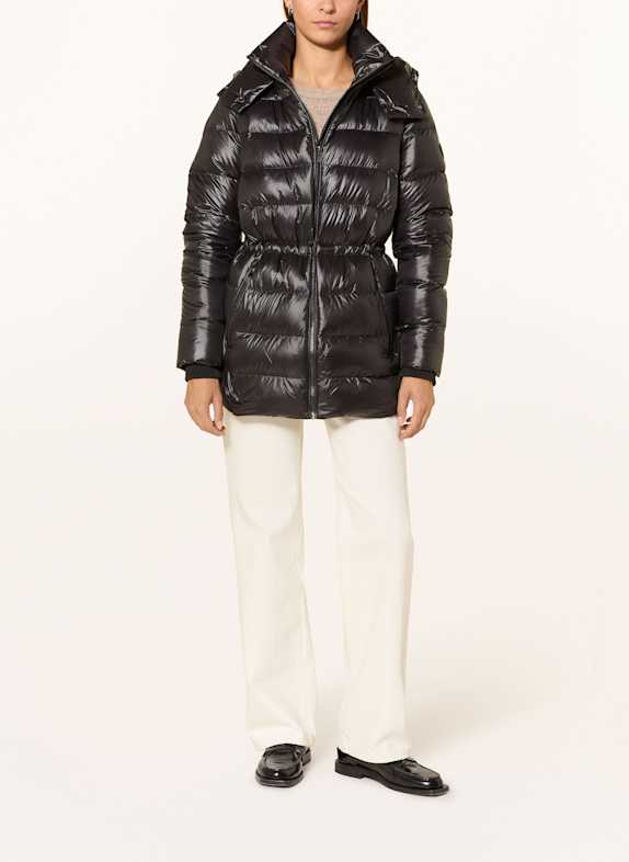 TOMMY HILFIGER Daunenmantel mit abnehmbarer Kapuze SCHWARZ