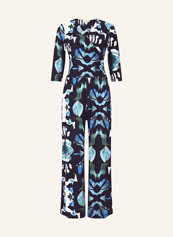 CARTOON Jumpsuit with 3/4 sleeves CREAM/ TEAL/ DARK BLUE