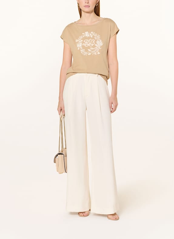 LAUREN RALPH LAUREN T-Shirt mit Schmuckperlen BEIGE