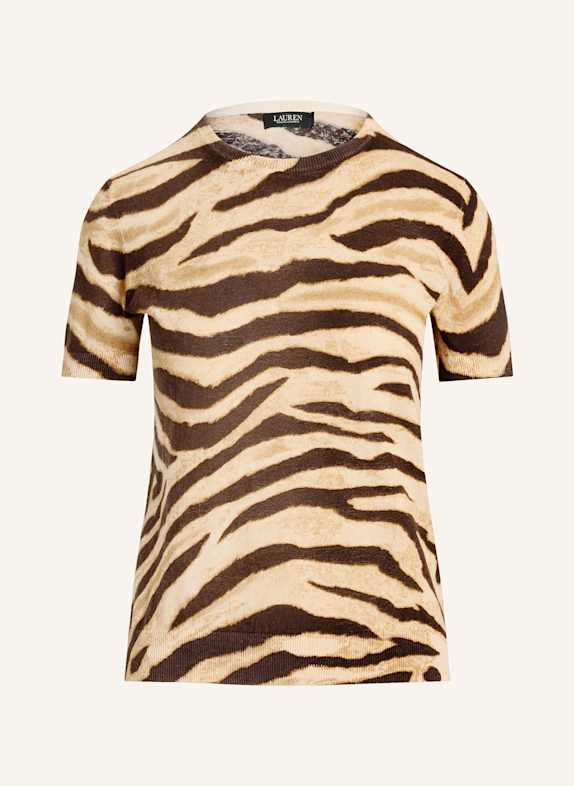 All Ralph Lauren Strickshirt mit Leinen CREME/ DUNKELBRAUN/ BRAUN