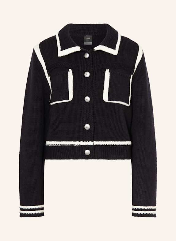 PINKO Strickjacke aus Wolle DUNKELBLAU/ WEISS