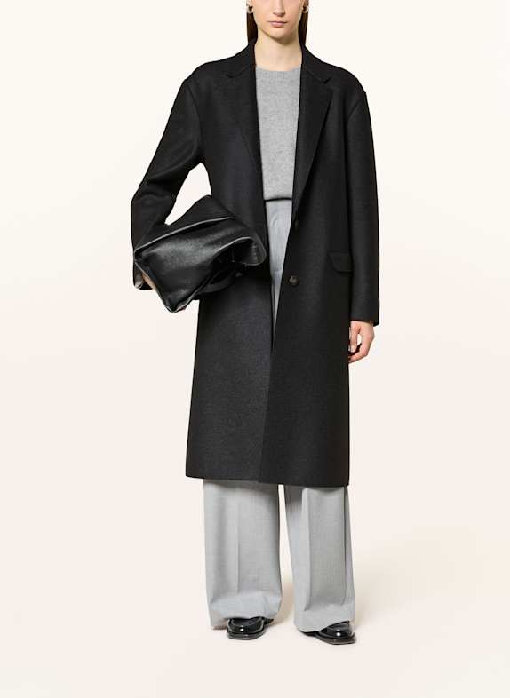 HARRIS WHARF LONDON Vlněný kabát ČERNÁ