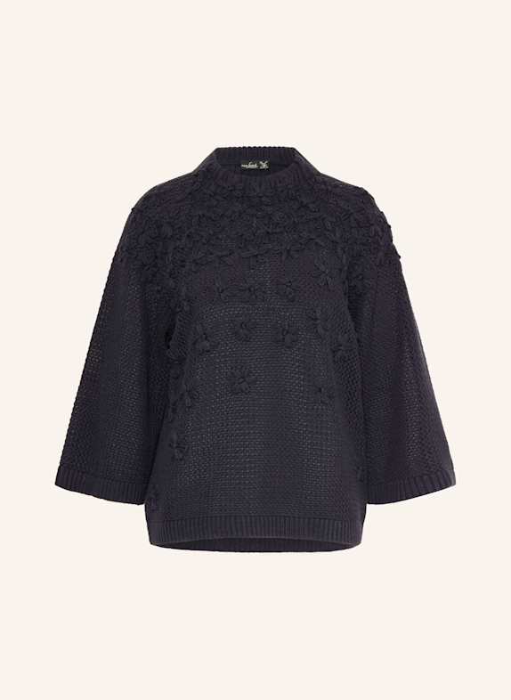van Laack Pullover mit 3/4-Arm DUNKELBLAU