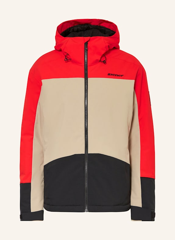 Ziener Skijacke TARAINO ROT / BEIGE / SCHWARZ
