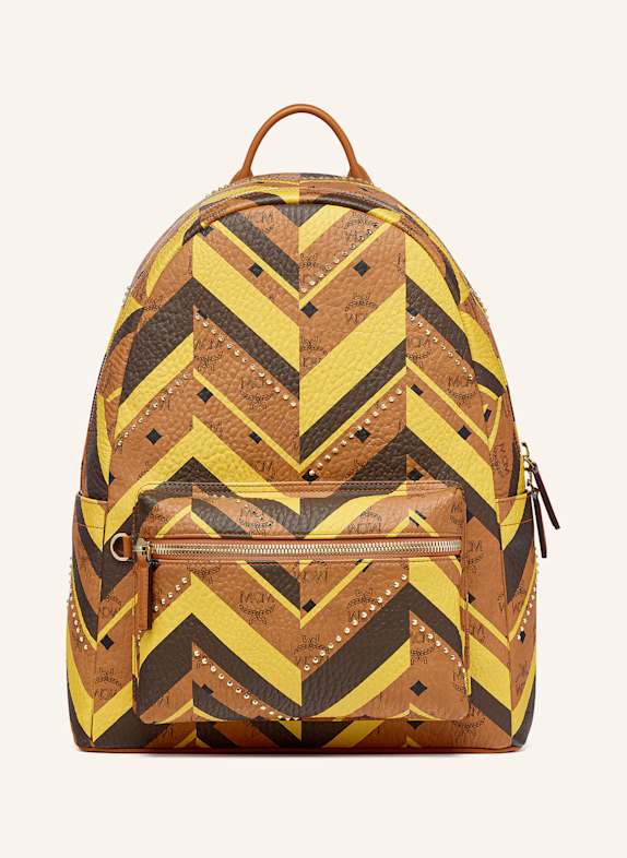 MCM Rucksack mit Schmucksteinen COGNAC/ GELB/ DUNKELBRAUN