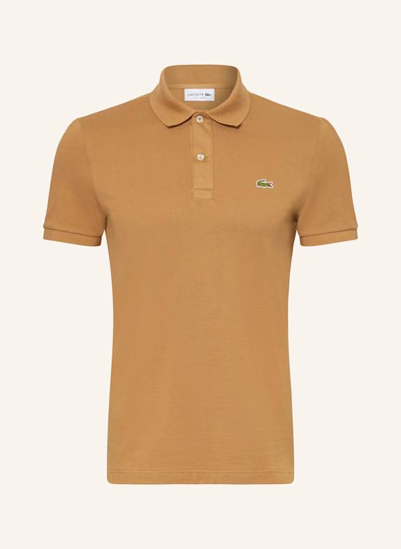 LACOSTE Piqué-Poloshirt Slim Fit HELLBRAUN