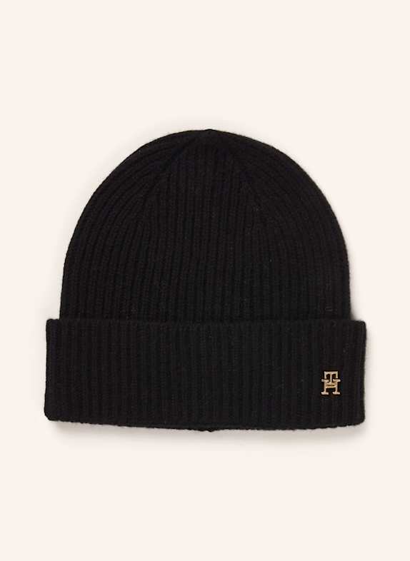TOMMY HILFIGER Cashmere-Mütze SCHWARZ