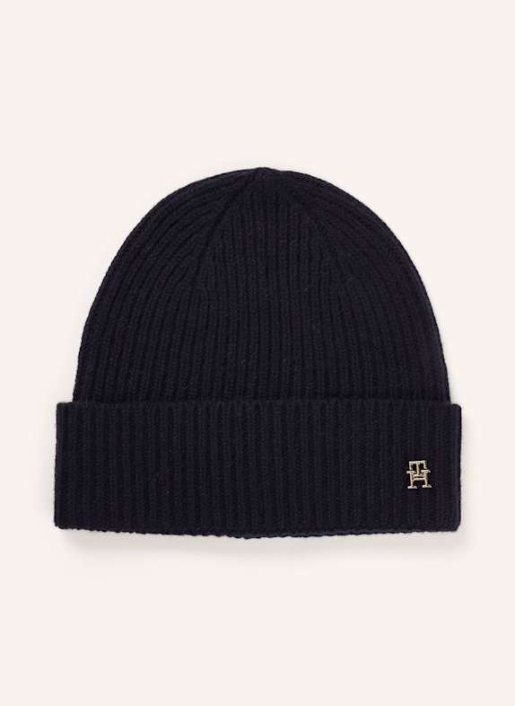 TOMMY HILFIGER Cashmere-Mütze DUNKELBLAU