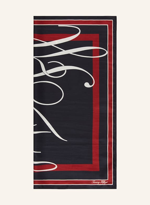 TOMMY HILFIGER Silk scarf DARK BLUE/ WHITE/ DARK RED