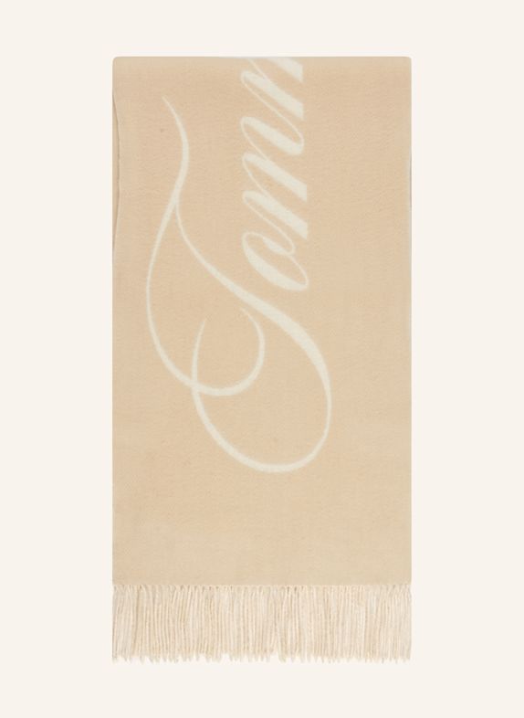 TOMMY HILFIGER Scarf LIGHT BROWN/ WHITE