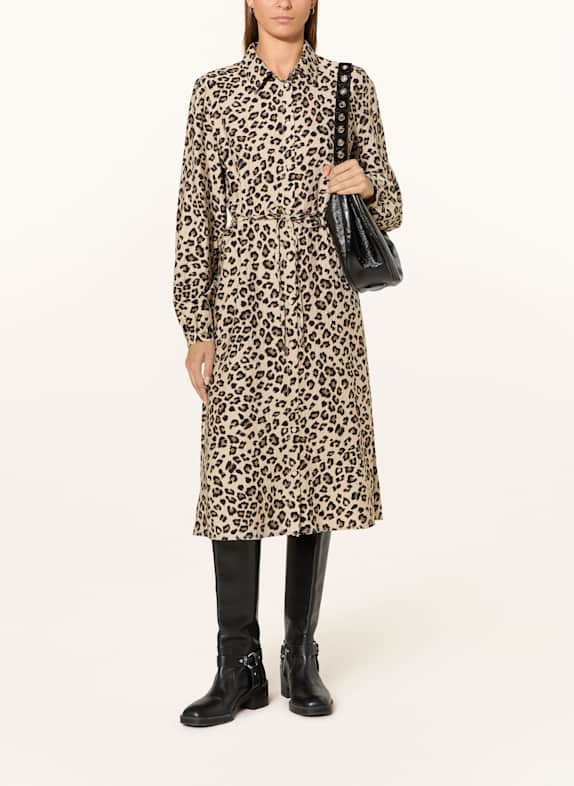 MSCH COPENHAGEN MSCHKALANI shirt dress with ruffles CREAM/ BEIGE/ BLACK