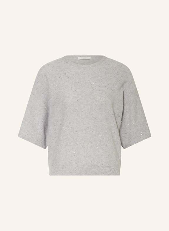 ANTONELLI firenze Strickshirt LUCILLA aus Alpaka mit Pailletten HELLGRAU