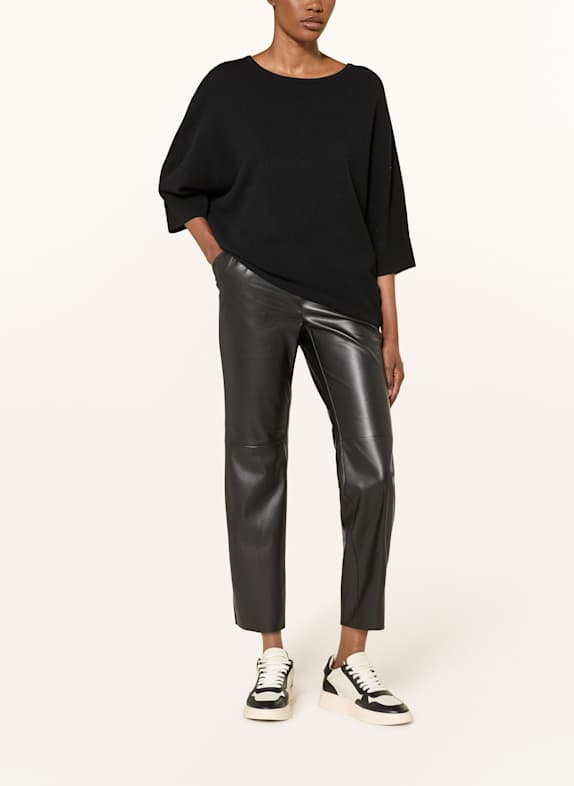 Juvia 7/8-broek ROSA in lederlook ZWART