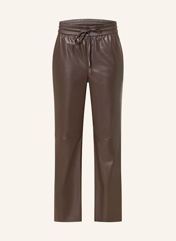 Juvia ROSA 7/8 trousers in leather look DARK BROWN