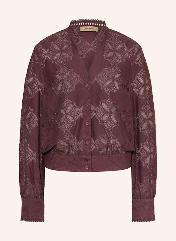 MOS MOSH Hemdbluse MONIA aus Lochspitze DUNKELROT