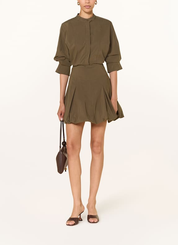 SIMKHAI Dress EFFIE BUBBLE with 3/4 sleeves OLIVE