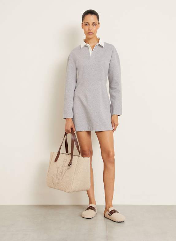 JW ANDERSON Sweater dress LIGHT GRAY/ WHITE