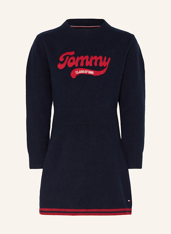 TOMMY HILFIGER Strickkleid DUNKELBLAU/ ROT