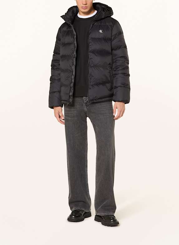 Calvin Klein Jeans Daunenjacke mit abnehmbarer Kapuze SCHWARZ