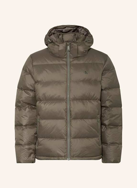 Calvin Klein Jeans Daunenjacke mit abnehmbarer Kapuze KHAKI