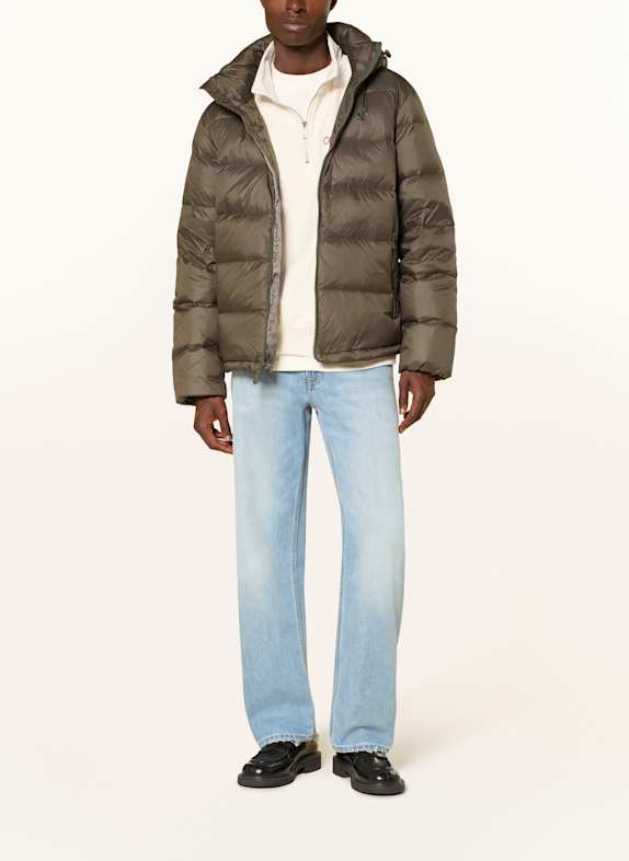 Calvin Klein Jeans Daunenjacke mit abnehmbarer Kapuze KHAKI