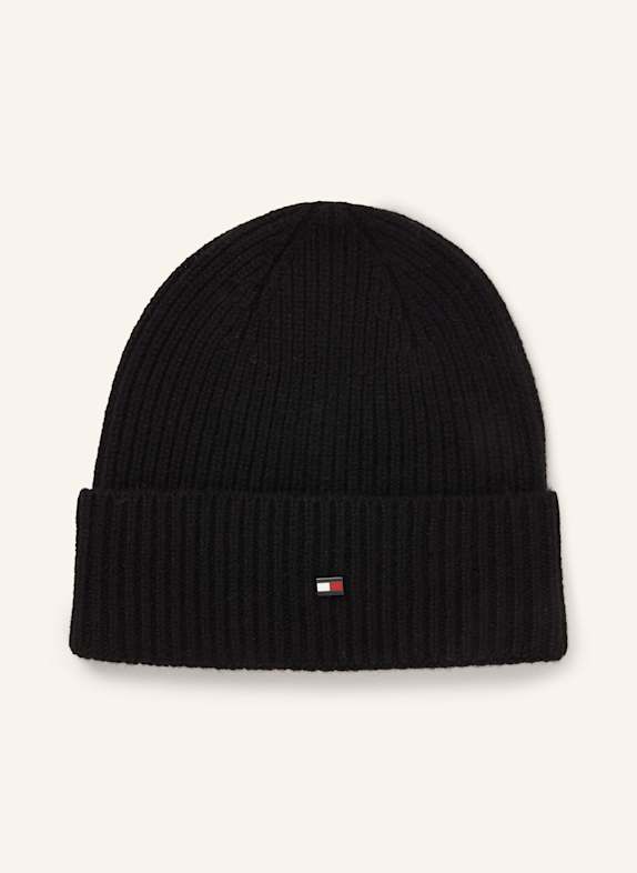 TOMMY HILFIGER Cashmere-Mütze SCHWARZ