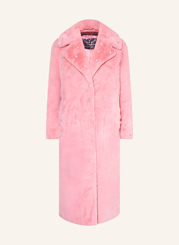 FRIEDA & FREDDIES Kunstfell-Mantel MOONRIVER 2 mit Schmucksteinen ROSA