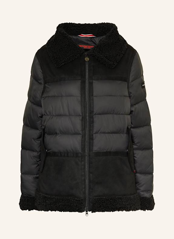 FRIEDA & FREDDIES Steppjacke EVAN im Materialmix mit Teddyfell SCHWARZ