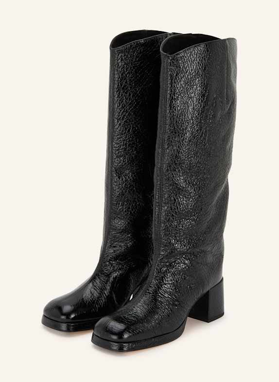 MIISTA TUNDRA patent boots BLACK